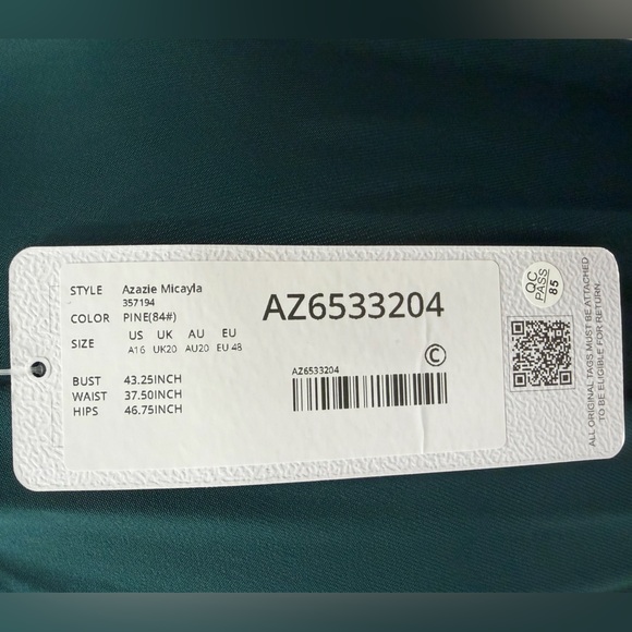 Azazie Micayla Pine Green Bridesmaid Dress A16 | Flutter Sleeve Formal Maxi - Picture 3 of 3